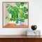Monstera Houseplant on Grey by Mary Urban 16-in. W x 16-in. H. Canvas Wall Art Print Framed in Natural